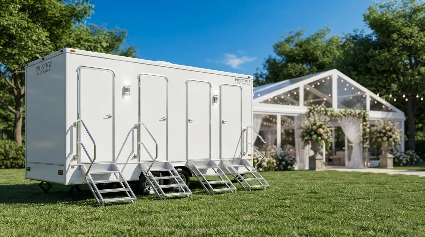 4 stall restroom trailer from our Santa Clara fleet